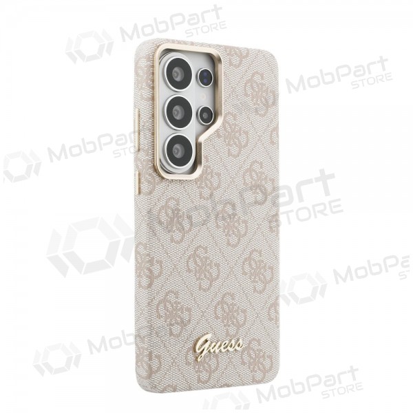 Samsung Galaxy S26 Ultra maciņš - Guess PU 4G Script Metal Logo Magnetic (rozā)