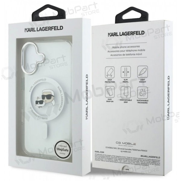 Apple iPhone 17 maciņš - Karl Lagerfeld IML K&CH Heads Metal Frame MagSafe (caurspīdīgs)