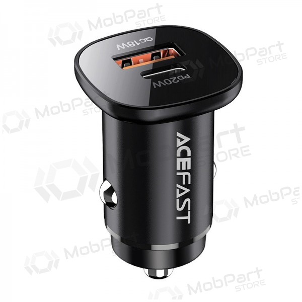 Lādētājs automobilinis Acefast B1 Mini 38W USB-C+USB-A melns