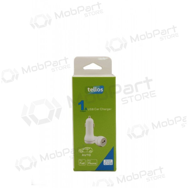 Auto lādētājs Tellos C109 USB 1A (balts)