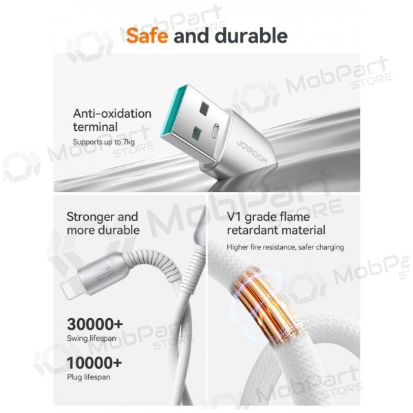 USB kabelis Joyroom S-A51 USB-A to Lightning 3A 1.2m pelēks