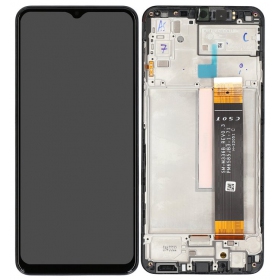 Samsung Galaxy M23 ekrāns (melns) (ar rāmīti) (oriģināls)