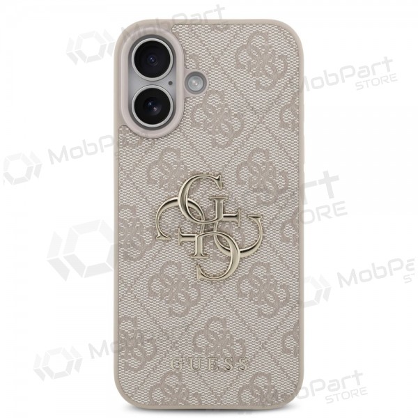Apple iPhone 17 maciņš - Guess PU 4G Metal Logo (rozā)