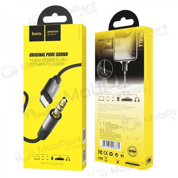 Adapteris no Apple - Lightning - uz Audio 3,5mm HOCO UPA13 (melns)
