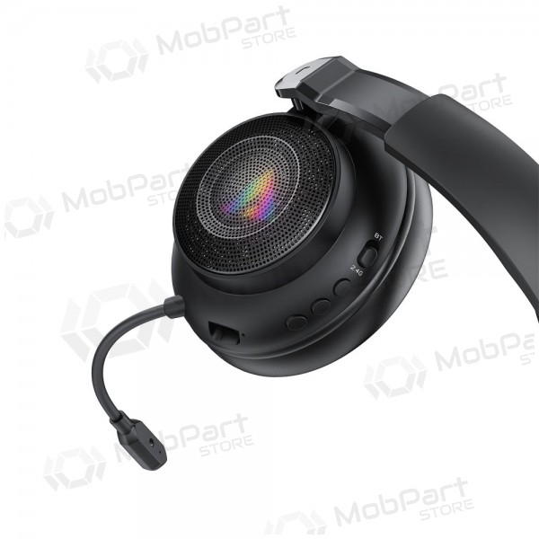 Bezvadu austiņas Acefast H15 Gaming aptverošas ar mikrofonu USB-C melnas