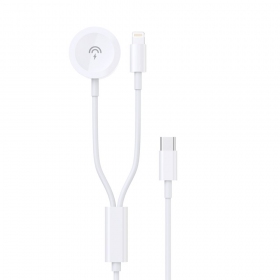 USB-C kabelis Dudao A12MAX-2in1 USB-C uz iWatch / Lightning 1.2 m