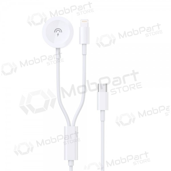 USB-C kabelis Dudao A12MAX-2in1 USB-C uz iWatch / Lightning 1.2 m