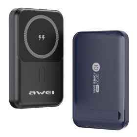 Ārējā baterija Power Bank Awei P139K 22.5W Magnetic Wireless 10000mAh melna