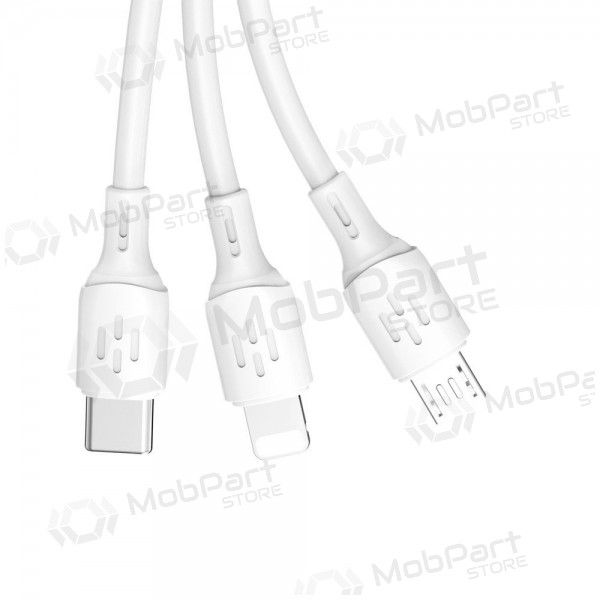 USB kabelis Dudao L8A-3in1 USB-A uz USB-C / Micro USB / Lightning 1.2 m 6A
