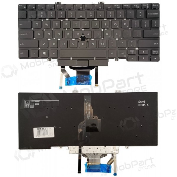 Klaviatūra DELL Latitude 5400,ar „trackpoint“