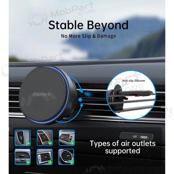 Automobilinis laikiklis-lādētājs Choetech T205-F MagSafe 15W melns