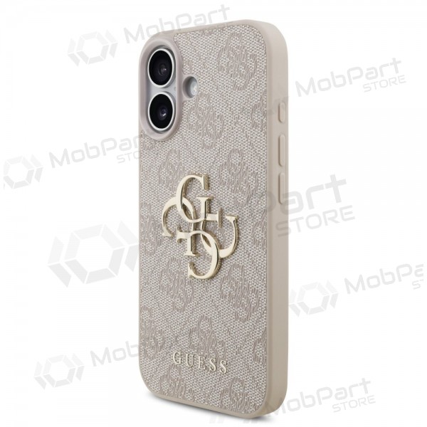 Apple iPhone 17 maciņš - Guess PU 4G Metal Logo (rozā)
