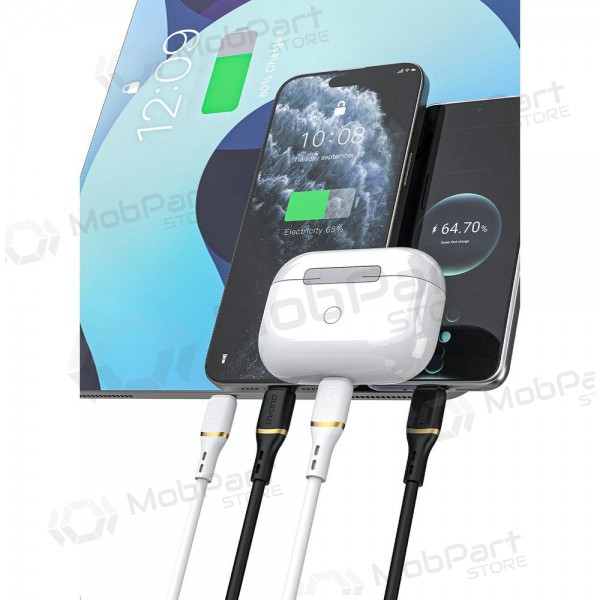 USB-C kabelis Dudao L25C USB-C uz USB-C 1 m 60 W melns