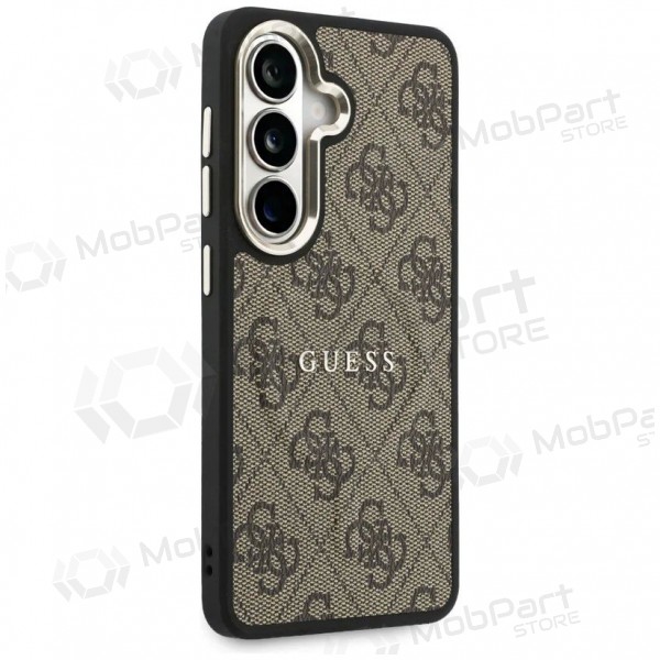 Samsung Galaxy S26 maciņš - Guess PU Leather 4G Gold Frame Magnetic (brūns)