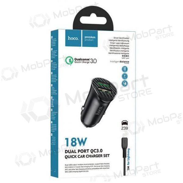 Auto lādētājs HOCO Z39 USB + 