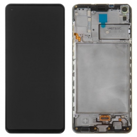 Samsung A217F Galaxy A21s ekrāns (melns) (ar rāmīti) (service pack) (oriģināls)