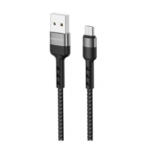 USB kabelis Borofone BX34 microUSB 1.0m (melns)