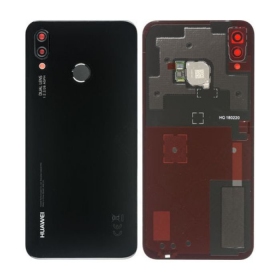 Huawei P20 Lite aizmugurējais baterijas vāciņš melns (Midnight Black) (lietots grade B, oriģināls)