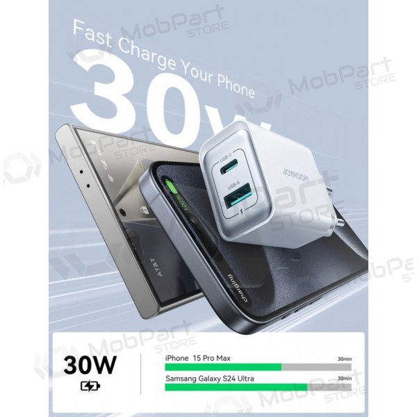 Lādētājs Joyroom JR-TCF15 USB-C/USB-A 30W balts