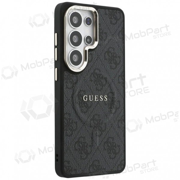 Samsung Galaxy S26 Ultra maciņš - Guess PU Leather 4G Gold Frame Magnetic (melns)
