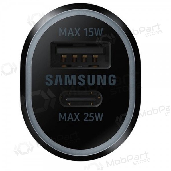 Lādētājs automobilinis oriģināls Samsung EP-L4020NBEGEU 1xType-C 1xUSB-A melns iepakojumā 40W