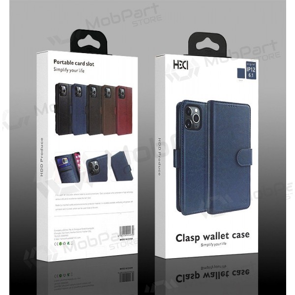 Maciņš / vāciņš HDD Clasp Wallet Case Apple iPhone 13/14 sarkans