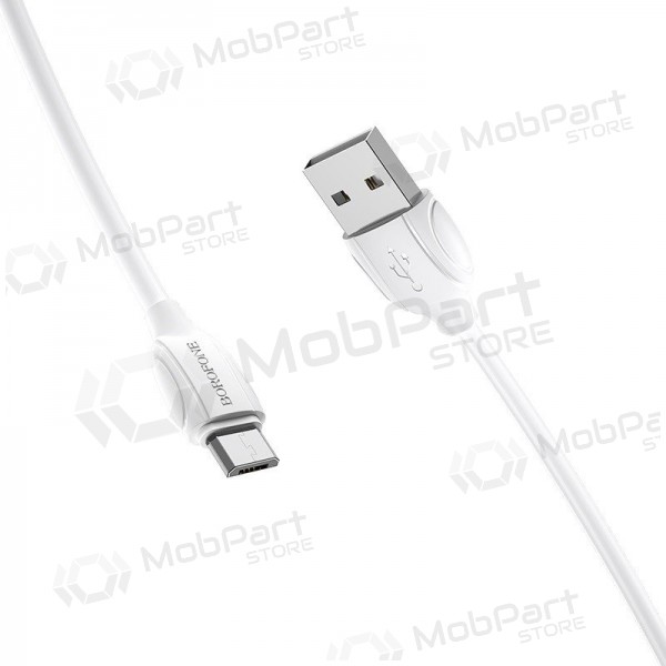 USB kabelis Borofone BX19 USB-A to MicroUSB 1.0m balts