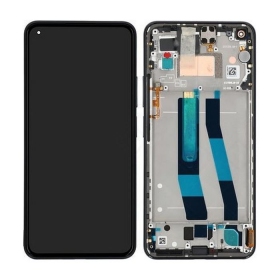 Xiaomi Mi 11 Lite 4G / Mi 11 Lite 5G ekrāns (melns) (ar rāmīti) (service pack) (oriģināls)