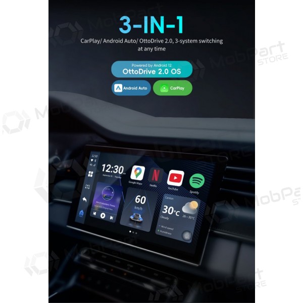 Bezvadu CarPlay / Android Auto adapteris Ottocast OttoAiBox P3 PCS46 melns