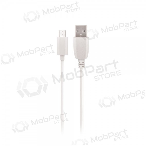 USB kabelis Maxlife microUSB (balts) 1.0m