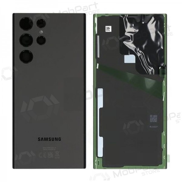Samsung S908 Galaxy S22 Ultra aizmugurējais baterijas vāciņš (Phantom Black) (lietots grade A, oriģināls)