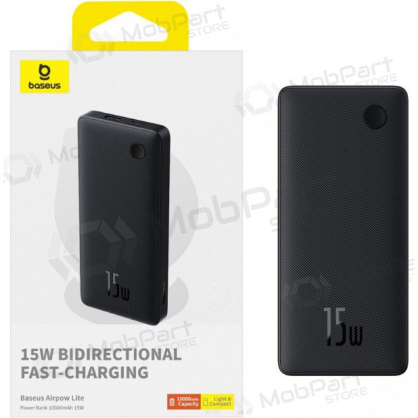 Ārējā baterija Power Bank Baseus Airpow Lite 15W 10000mAh melna P10067500123-00