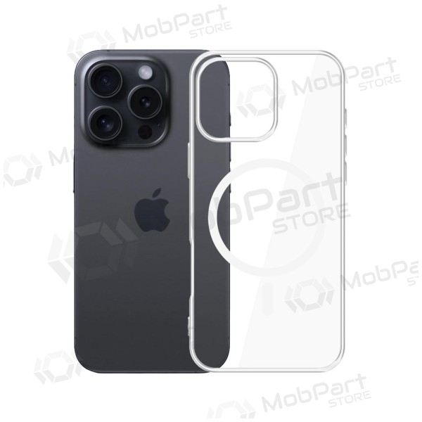 Apple iPhone 16 Pro maciņš / vāciņš "3MK Clear MagCase" (caurspīdīgs)