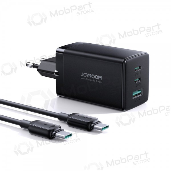 Lādētājs buitinis Joyroom GaN JR-TCG01 2xUSB-C/USB-A 65W + USB-C cable 1.2m melns