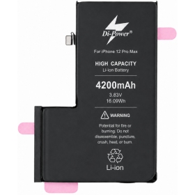 Akumuliatorius "Di-Power" (palielināta ietilpība) paredzēts iPhone 12 Pro Max 4200mAh