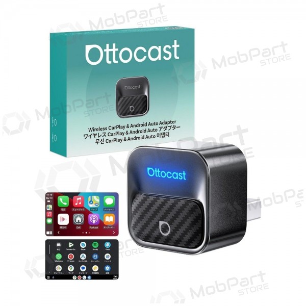 CarPlay adapteris Ottocast Mini Core bezvadu Android Auto melns