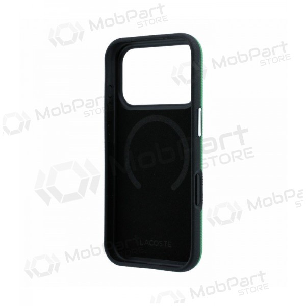 Apple iPhone 18 Pro maciņš - Lacoste PVC Petit Pique Semi Wrap Embossed MagSafe (zaļš)