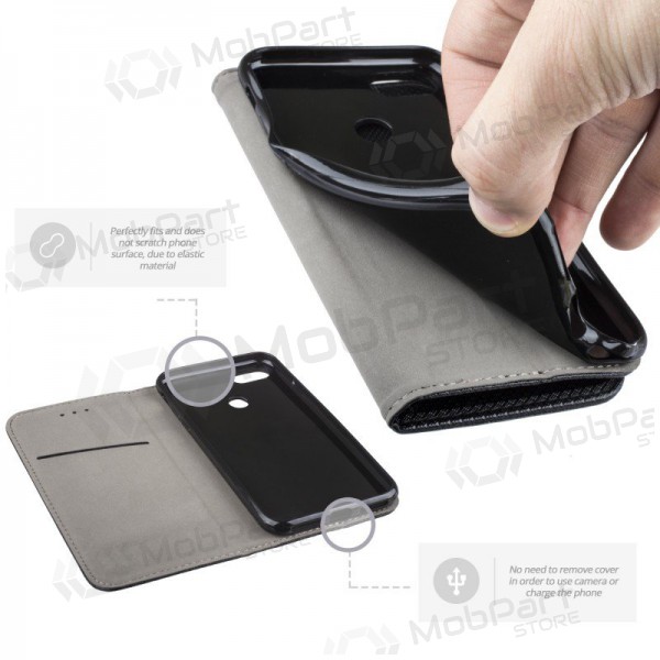 Apple iPhone 7 / 8 / SE 2020 / SE 2022 maciņš - Smart Magnet (melns)