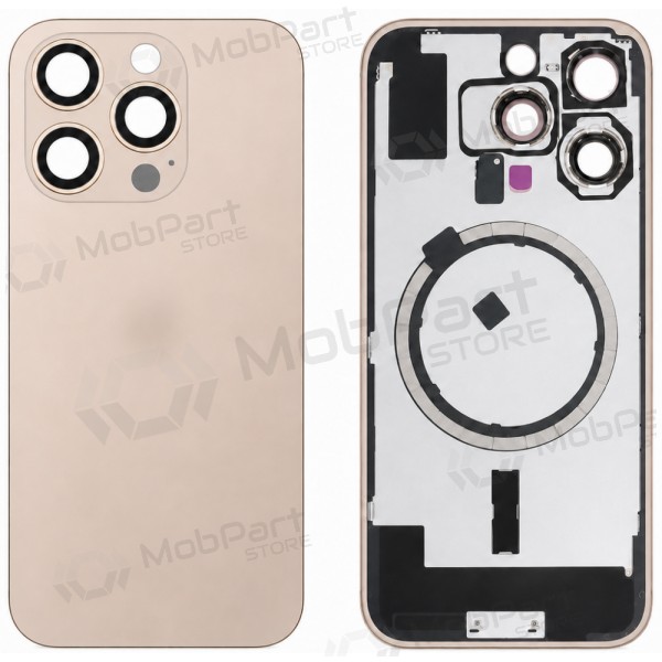 Apple iPhone 16 Pro aizmugurējais vāciņš (zelta) - Premium
