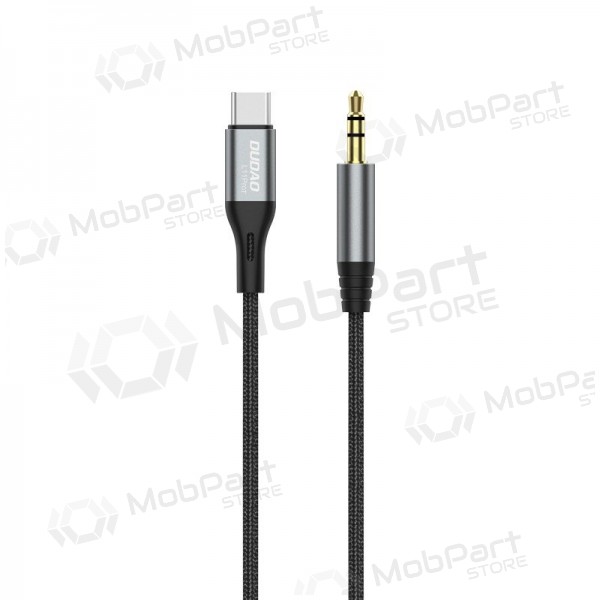 Audio kabelis Dudao L11ProT USB-C uz 3.5 mm 1 m melns