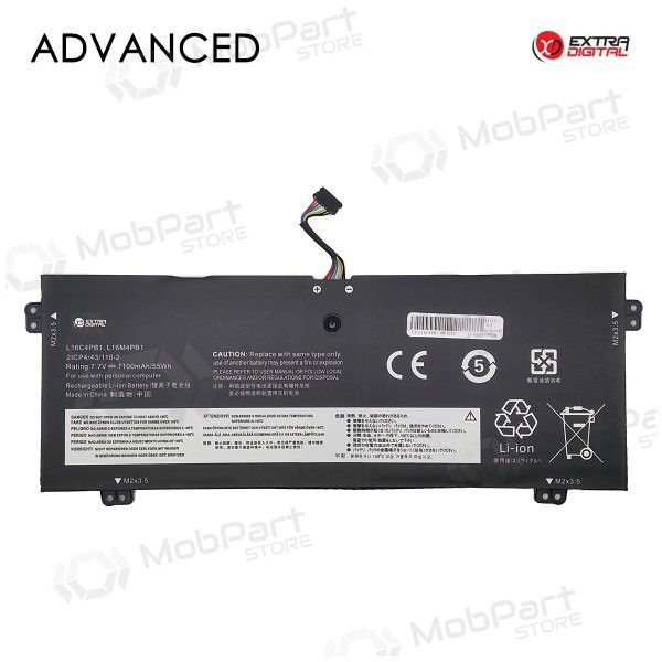 Lenovo L16C4PB1, L16M4PB1, 7100mAh klēpjdatoru akumulators, Advanced Lenovo L16C4PB1, L16M4PB1, 7100mAh klēpjdatoru akumulators, Advanced