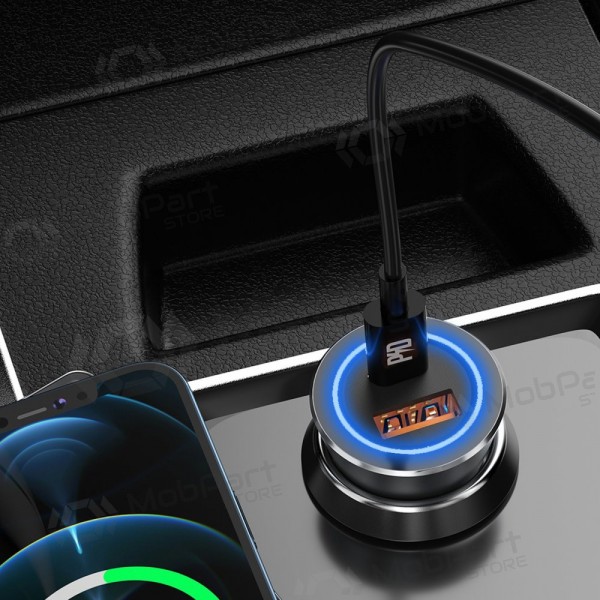 Automašīnas tālruņa lādētājs Dudao R4Max 55 W USB-C + USB-A pelēks