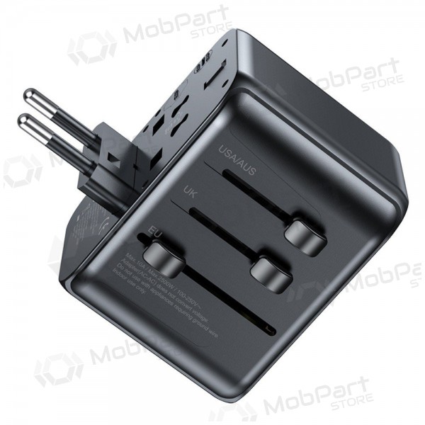 Universāls kelioninis lādētājs Awei C-39 GaN 35W 2xUSB-A/3xUSB-C melns
