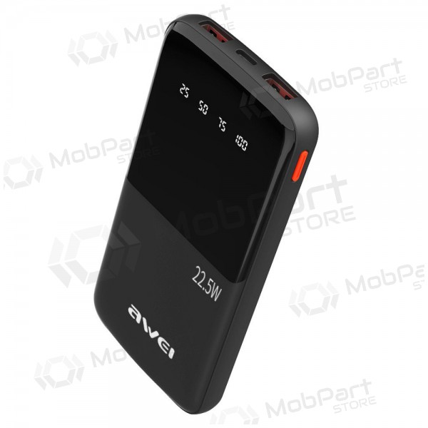 Ārējā baterija Power Bank Awei P10K 22.5W 10000mAh melna