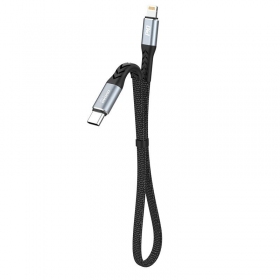 Lightning kabelis Dudao L10P USB-C uz Lightning 0.23 m 20 W melns
