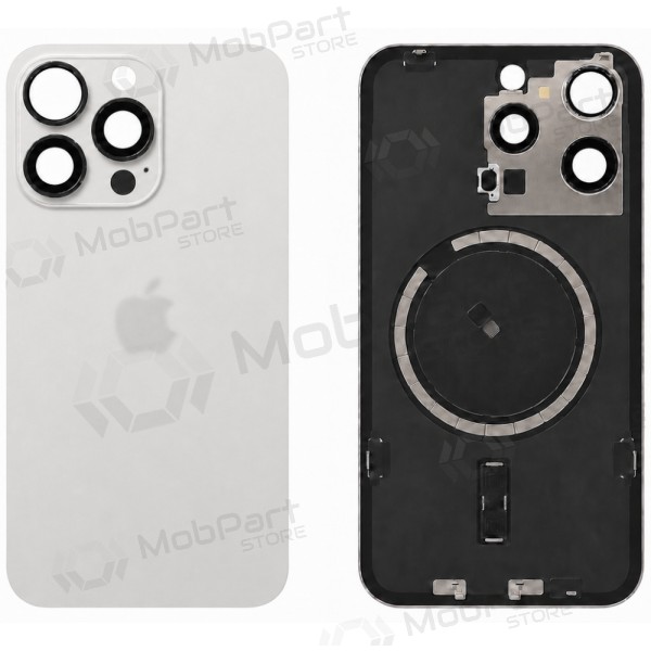 Apple iPhone 15 Pro Max aizmugurējais vāciņš (balts) - Premium
