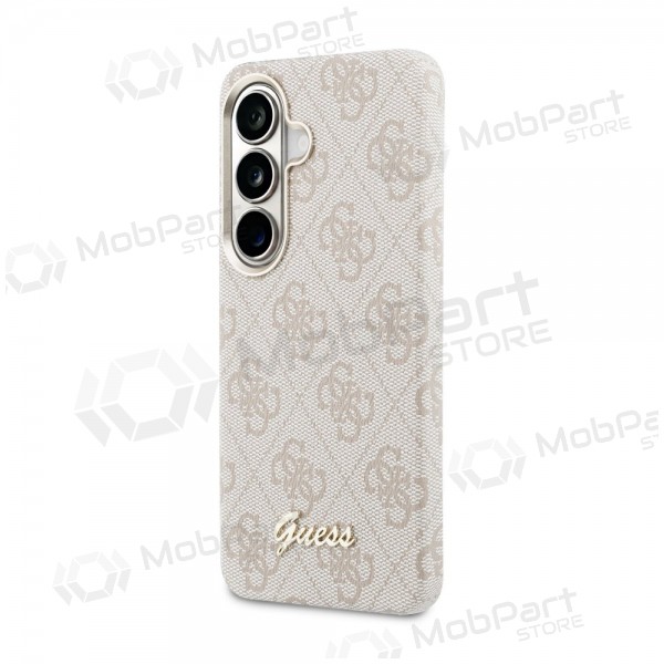 Samsung Galaxy S26 maciņš - Guess PU 4G Script Metal Logo Magnetic (rozā)