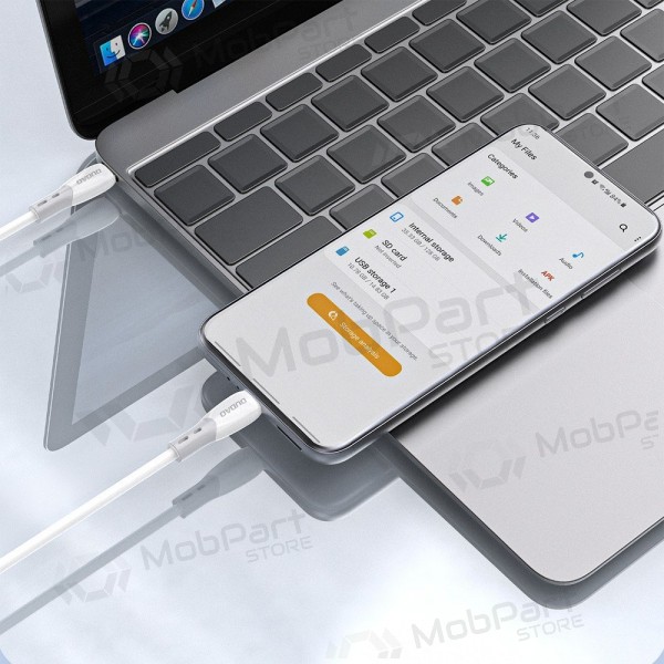 USB-C kabelis Dudao L25SC USB-C uz USB-C 2 m 60 W balts