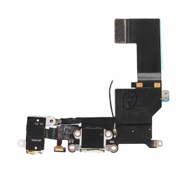 Apple iPhone 5S uzlādes ligzda un mikrofona šleife (balta)