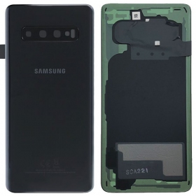 Samsung G973 Galaxy S10 aizmugurējais baterijas vāciņš melns (Prism Black) (lietots grade B, oriģināls)
